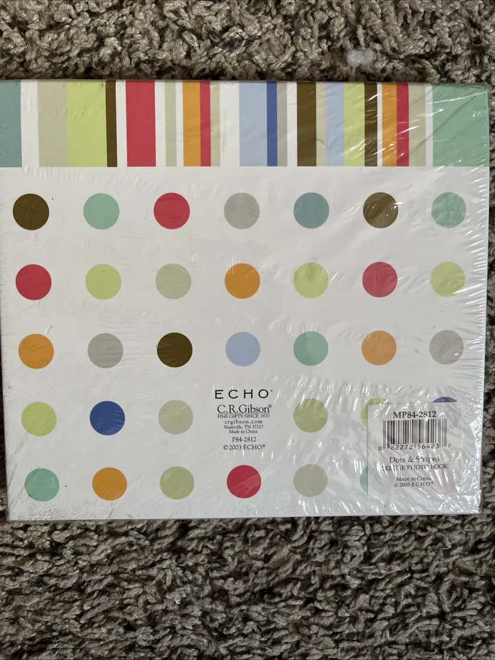 CR Gibson Deluxe Photo Book, Dots and Stripes 6.75 in x 7.5 in Baby Photo Album - Image 2 of 4