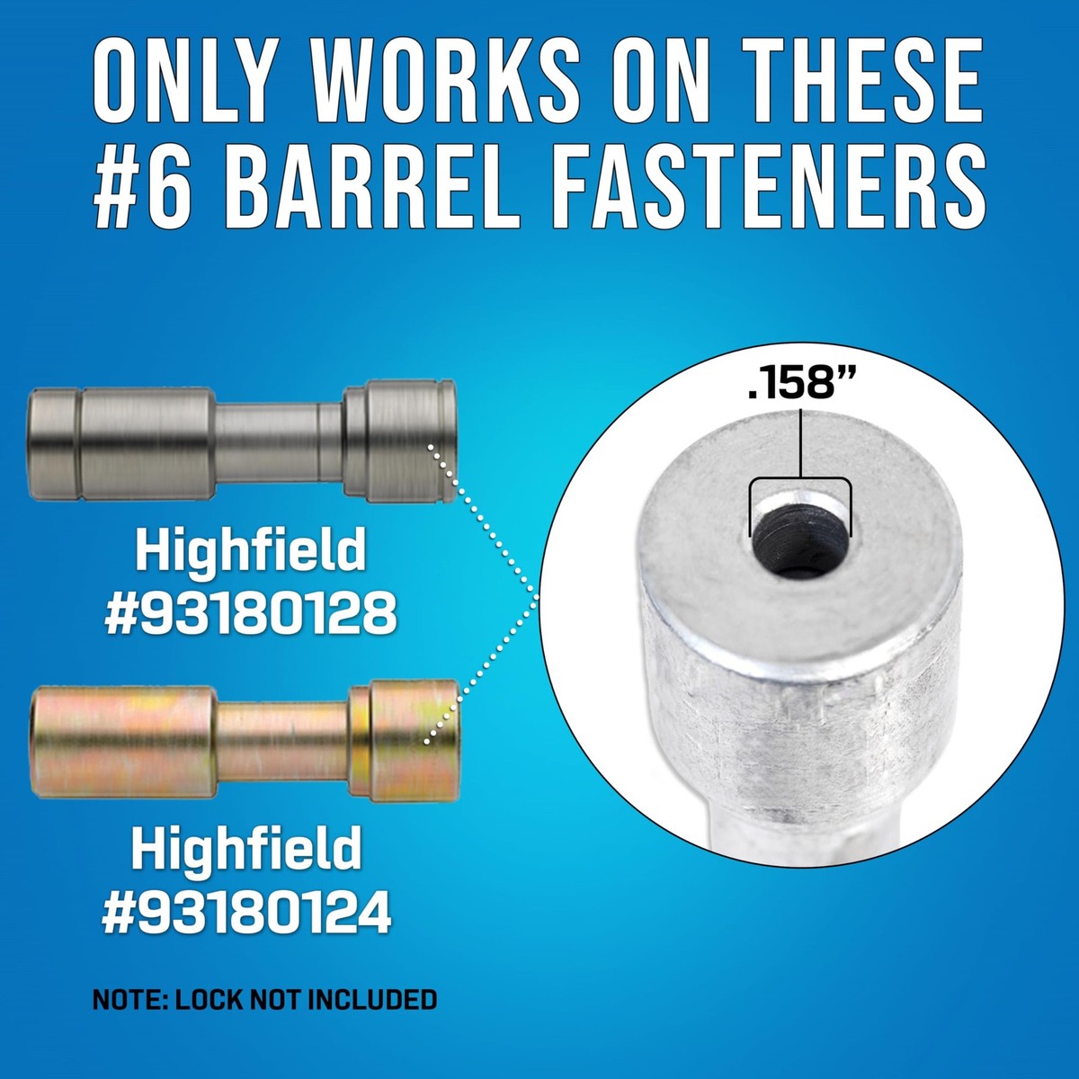 Highfield 93180128 93180124 Barrel Lock Tool 6 Fastener Heavy Duty