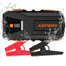 ASPERX Starthilfe Power Pack (bis 10L Gas/8L Diesel), Autobatterie Booster...