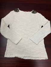 ZARA Girls Embellished Shoulder Knit Sweater   Cream, Size 13  14 Years 164 cm 