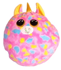Ty Squish A Boo Fantasia Unicorn Plush Ball Pastel Hearts Stuffed Toy Round