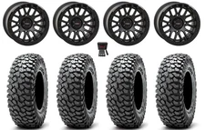System 3 SB-9 Bdlk 15" Wheels Matte Bk 37" RocScraper Tires Pioneer 1000 / Talon