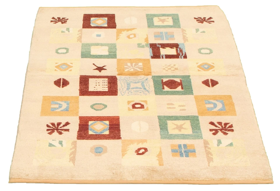 Traditional Ivory 4'1" x 6'0" Hand-knotted Oriental Carpet Wool Area Rug - Image 2 of 4