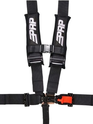 PRP SFI 16.1 Black 5-Point Adjustable Harness 3'' Belts & Sewn in Shoulder Pads
