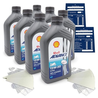7 Liter original Shell Advance 4T Ultra 15W50 Motoröl Motorrad 600041556
