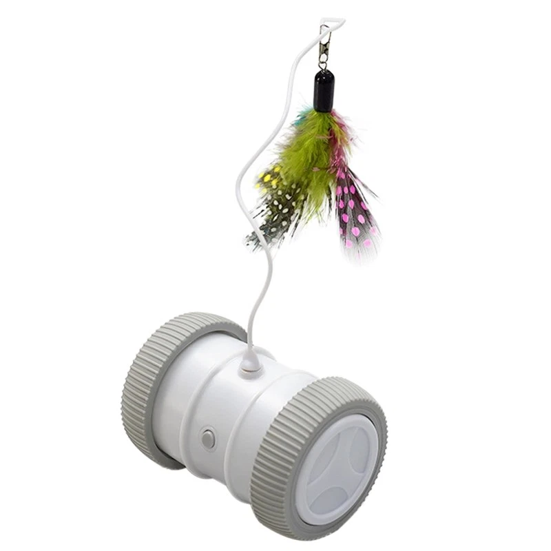 Interactive for Cat Toy for Smart Roller Automatic Moving Electronic Feather Wan