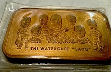 Vintage 1973 WaterGate Gang Bronze Bar by Colonial Mint