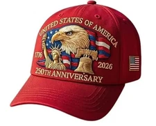 Baseball Cap United States 250th Anniversary Hat 3D Embroidery Craftsmanship