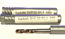 2 New 5.5MM x 28mm LOC x 66mm OAL 6 mm Shank Solid Carbide Drill Bits