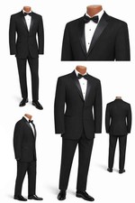 Boys Oscar de la Renta Contour Black Tuxedo with Flat Front Pants Size 16