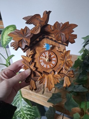 Kuckucksuhr Holz Vintage German Engstler Batteriebetrieben Wanduhr