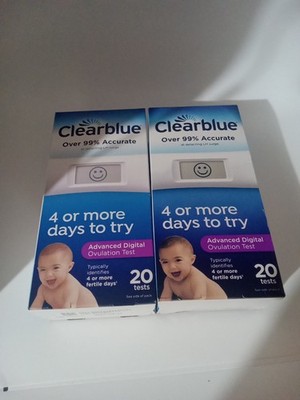 Lot Of 2 Clearblue Advanced Digital Ovulation Test 20 Count Exp 2025+