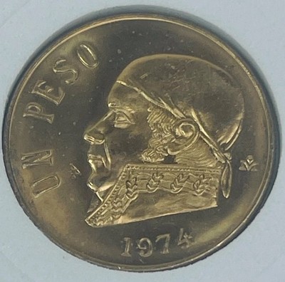 Mexico 1974 Un 1 Peso Jose Maria Morelos Eagle National Emblem
