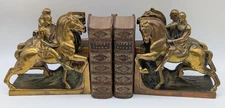 Vtg Homer's Iliad Pair of Pompeian Bronze 114 Bookends Horses Sculpture