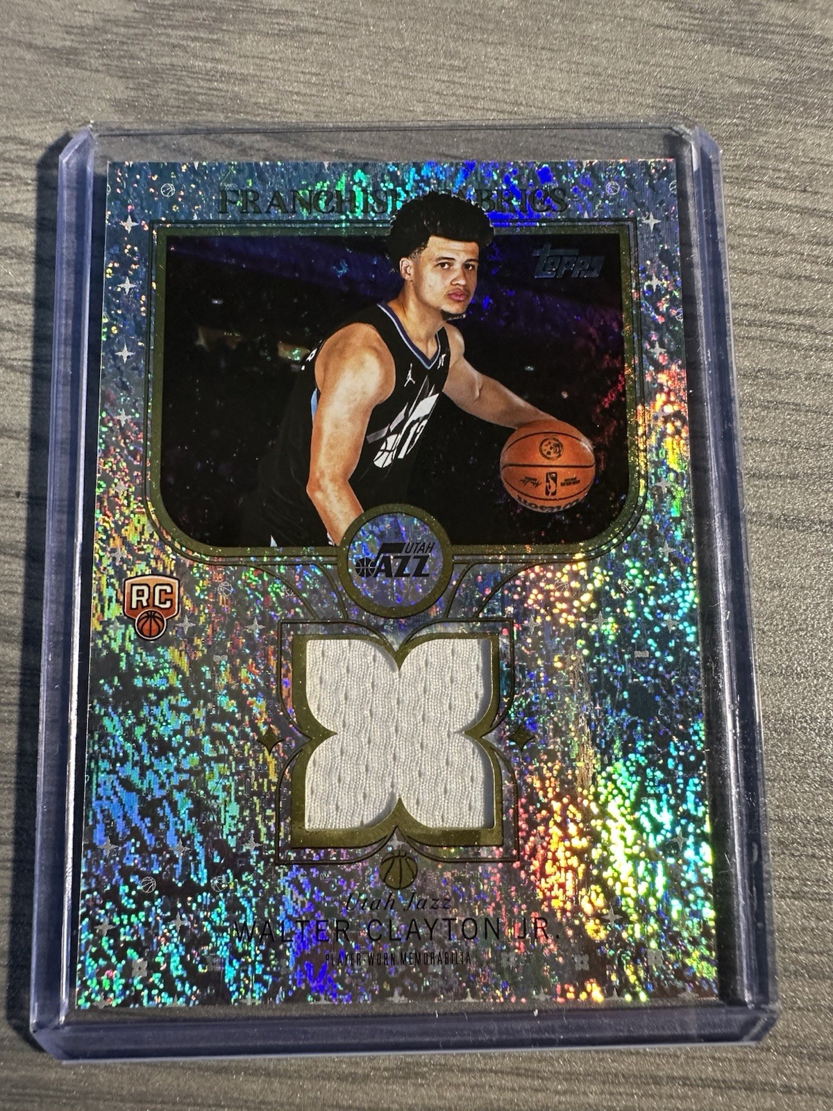 2025-26 Topps Walter Clayton Jr Franchise Fabrics Holo Foil Glitter Relic Jersey
