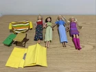 Lot Vintage 70s Barbie Country Camper Accessories Chairs Sleeping Bag +4 Barbies