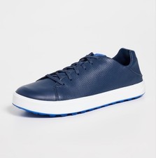 Olukai Wai'Alae Waterproof Leather Golf Shoes - Navy Blue/White - 8.5