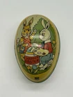 Vintage Metal Toy Egg Tin J Chein & Co Litho Candy Container Bunny Easter 1C