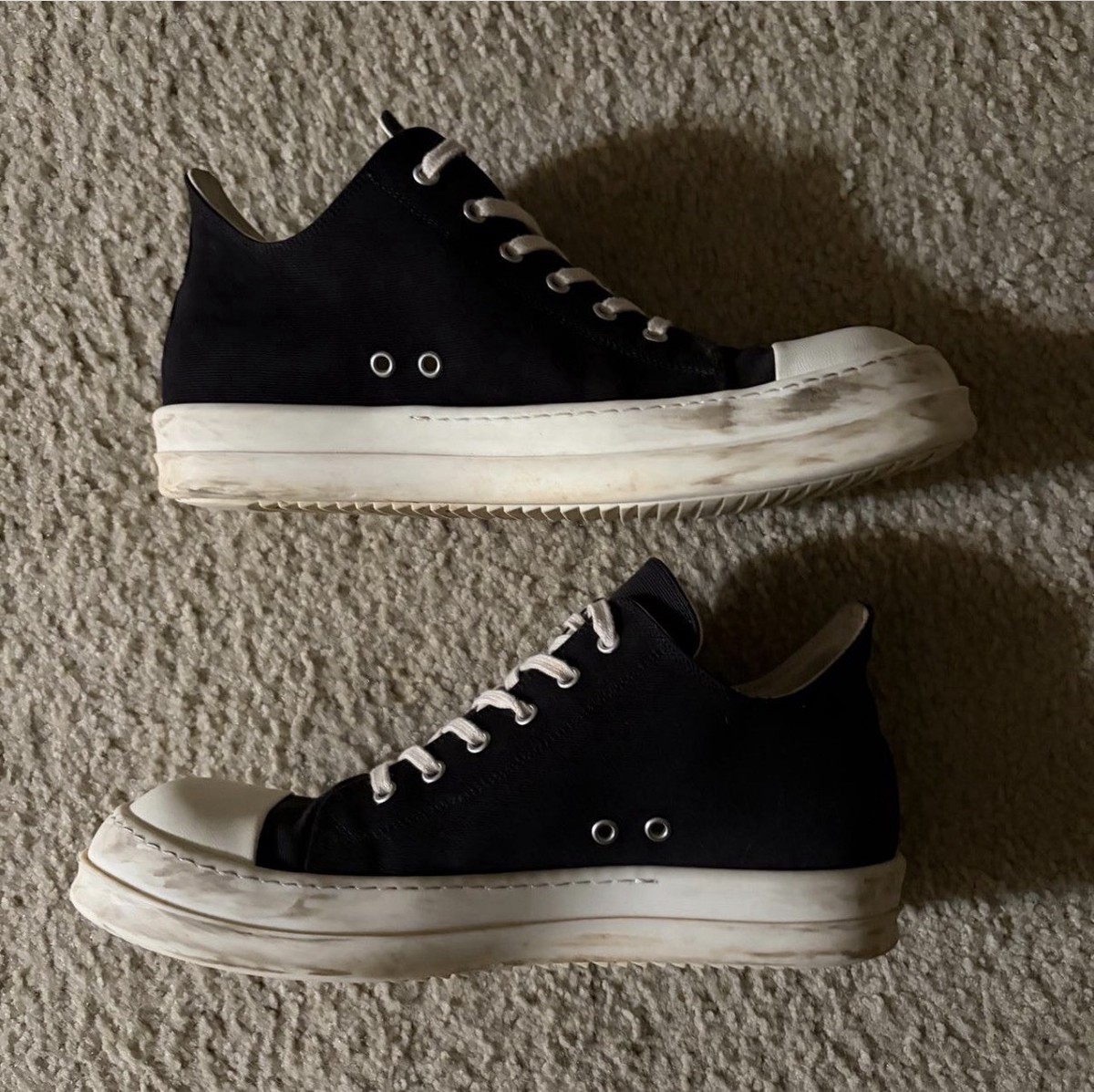 Rick Owens DRKSHDW Low Lido Black Milk Size EU 45/US 12 | eBay