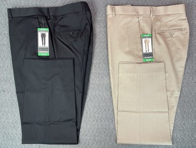 JB Britches Lot of 2 Men's 52% Wool Blend Dress Pants Black & Tan 38x30 NWT