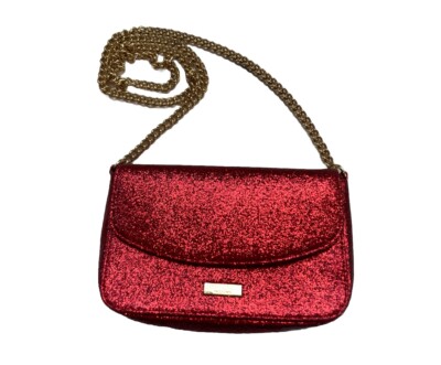 Jimmy Choo Parfums Red Shimmer Glitter Clutch Crossbody