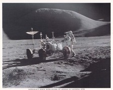 Official NASA Astronaut Irwin with Rover at Apollo 15 Landing Site 965