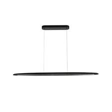 39" Wood LED Linear Pendant Light Black Linear Pendant Dinning Room Hanging L...