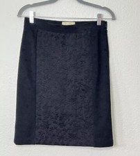 Moulinette Souers Anthropologie Embroidered Black Pencil Skirt Women?s Size 6