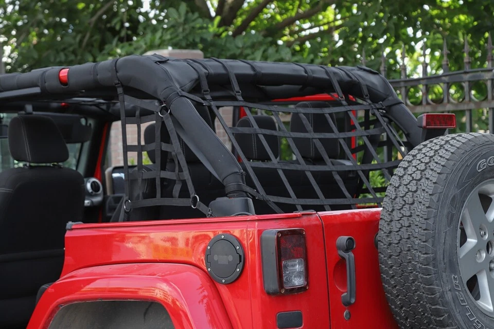 Rear Trunk Cargo Restraint System Net Cover Sunshade For Jeep Wrangler JK JKU 3X - Image 4 of 4