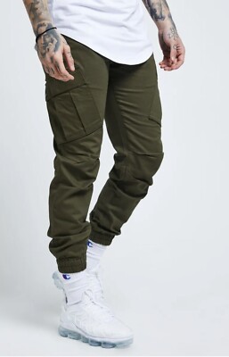 Www Alhudapk Siksilk Combat Tech Pants SikSilk Mens Khaki Fitted