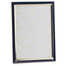 Rachel Zoe 5" x 7" Photo Picture Frame Dark Blue with Gold Border