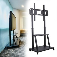Ultra Heavy-Duty Mobile TV Cart Stand Wheels Shelves for 32-100" LED LCD Screen