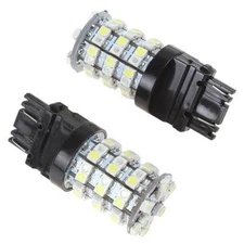 A Pair 3157 60-LED Bulbs  Switchback for Turn Signal/Parking Lights 6000K White