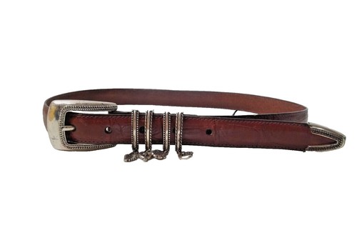 Vintage Brighton Tan Belt with Silver Buckle and Accents - Size S/M Brighton Reversible White & Tan Leather Western Silver  main image 2