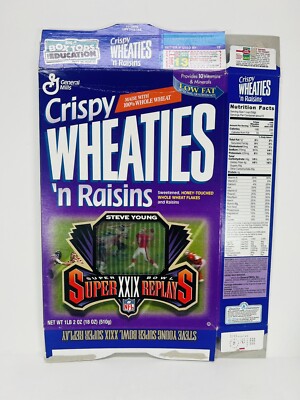 1996 Crispy Wheaties 'Super Bowl Replays 49'ers Steve Young Cereal