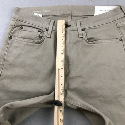 Rag & Bone Pants Mens 32X25 Brown Organic Cotton Fit 2 Slim - Picture 10 of 14