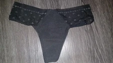 NeW vs Mesh Heart Bk  no show Thong Panty Size medium Black