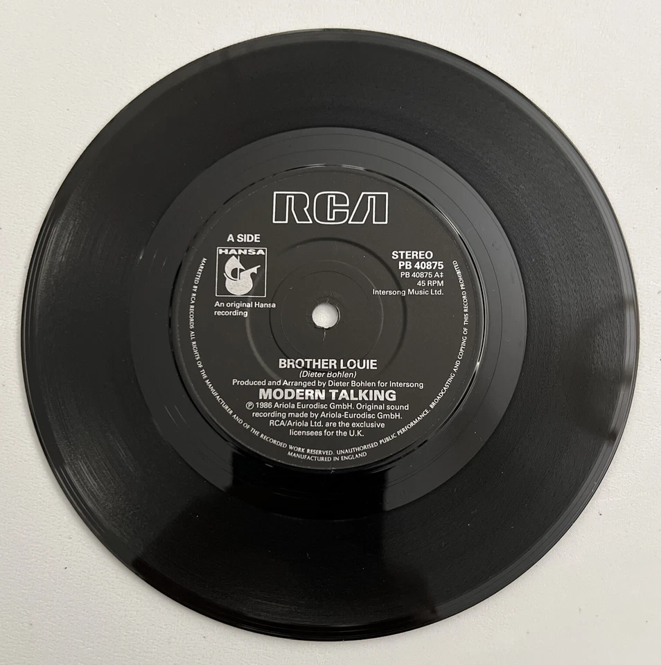 MODERN TALKING Brother Louie 7" 45rpm UK Picture Sleeve Solid Centre EX/EX - Image 4 of 4