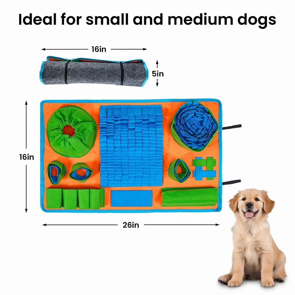 Pet Dog Snuffle Mat Sniffing Treat Foraging Puzzle Feeder Toy Nose Training Pad - Image 2 of 4