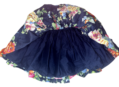 Abercrombie Kids GIRLS Navy Blue Floral Skirt Elastic Waist Lined Short SZ LARGE - Picture 2 of 6