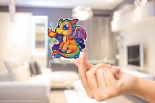 Cute Vibrant Dragon Sticker  Waterproof  Vinyl Sticker  Laptop  Water Bottle