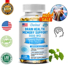 Ginkgo Biloba - 30/120 Capsules Mental Focus Memory and Cognitive Function