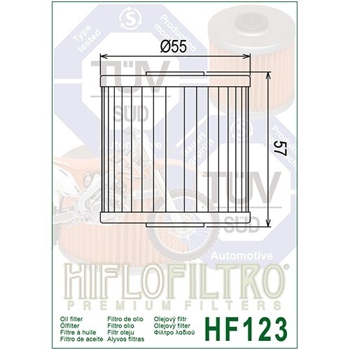 HifloFiltro Ölfilter (X 3) Passend für Kawasaki KL250 (KLR250) (1984 Zu 2005) - Bild 3 von 7
