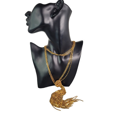 CELINE Cascade Gold Tone lange Halskette.