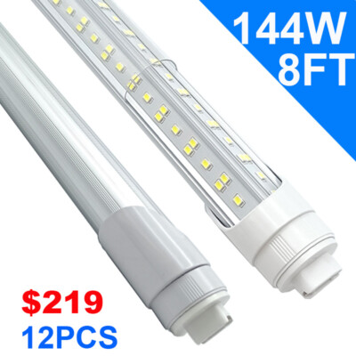 T8 8Ft R17D Ho 144W Led Tube Light Bulbs V-Shaped 8 Ft Led Shop Light Bulb 6500K