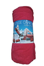 ⛱️ RED Beach Chaise Lounge Chair Terry Towel Cover w/Pillow New Converts to Tote