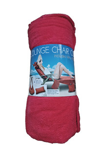 ⛱️ RED Beach Chaise Lounge Chair Terry Towel Cover w/Pillow New Converts to Tote