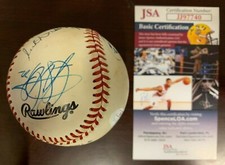 Valentine, Ordonez, Baeriga Pratt ONL Signed Baseball JSA Certified - CM622