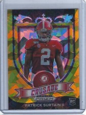 2021 Prizm Draft Picks Patrick Surtain Crusade Gold Cracked Ice RC #178 Rookie