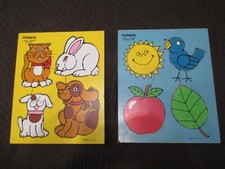 2 PLAYSKOOL VINTAGE WOODEN PUZZLES - MY PETS  COLORS  180-03 AND 180-08